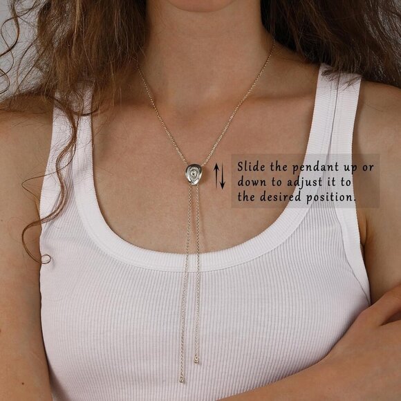 Western Cowgirl Hat Necklace for Women Gold Silver Dainty Bolo Tie Cowboy Neckti - Picture 3 of 8